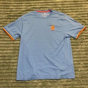 Psycho Bunny Light Blue Tee with Orange Trim